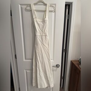 Future Collective Tie Cream Midi Dress